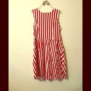 Candy cane stripe swing dress